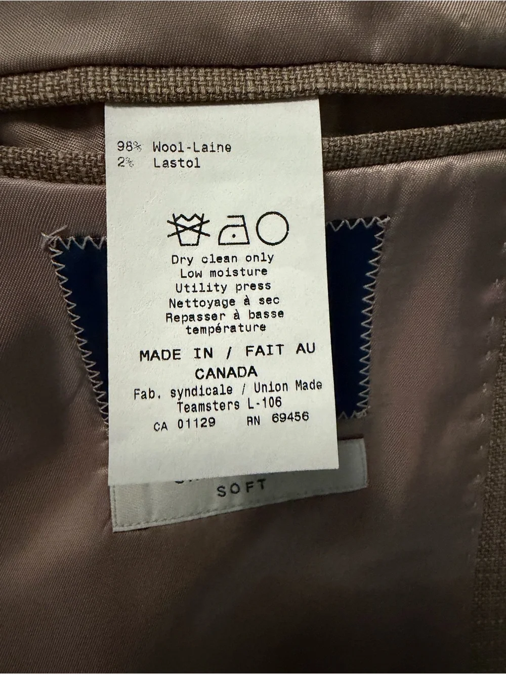 Hart Schaffner Marx Tan Sport Coat - Subtle Check 44L NWT Wool Lightweight